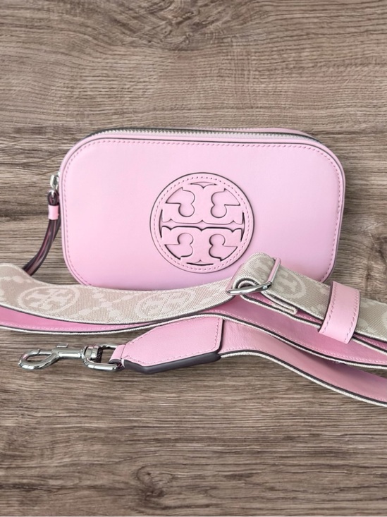 Tory Burch Handbags - Tory Burch Mini Miller Crossbody Bag Pink Plie Leather NWT